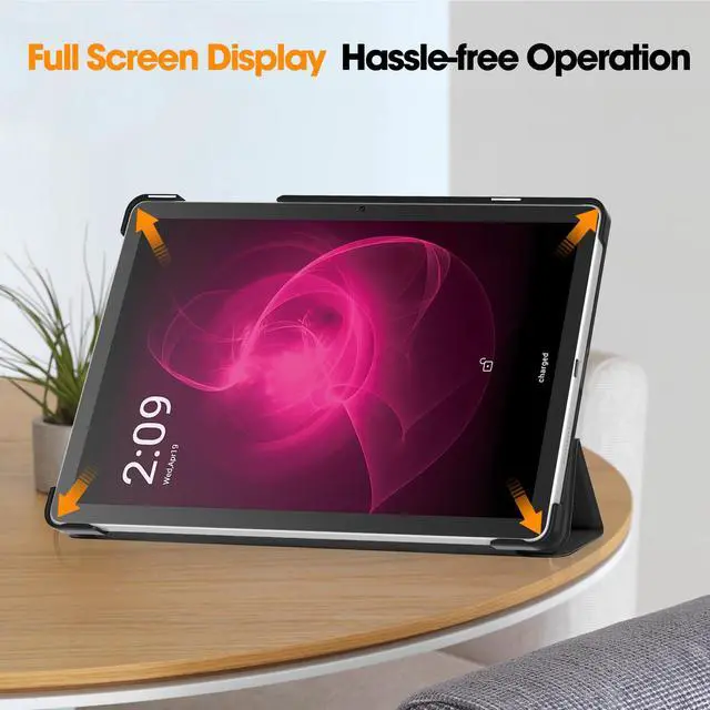 Alt view image 4 of 7 - Case for T-Mobile Revvl Tab 5G 10.36" with Tempered Glass Screen Protector for REVVL Tab 5G 10.36 inch Tablet (2023) - Slim Hard Back Shell Magnetic Smart Stand Cover with Auto Sleep Wake (Black)