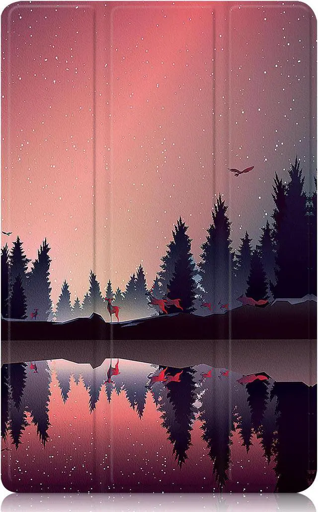 Alt view image 2 of 6 - Tri-Fold Case for Samsung Galaxy Tab A9 Plus 11 Inch SM-X210 SM-X215 SM-X216 SM-X218 - Slim Stand Hard Back Shell Protective Cover with Auto Sleep Wake for Smasung Galaxy Tab A9+ 5G 11" (Forest Dusk)