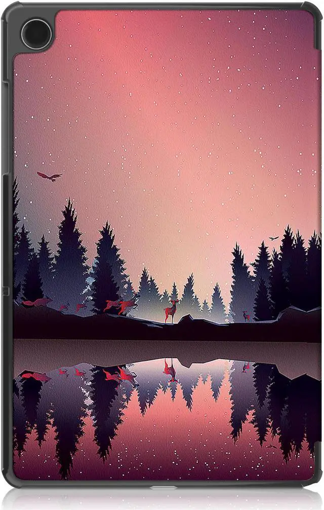 Alt view image 3 of 6 - Tri-Fold Case for Samsung Galaxy Tab A9 Plus 11 Inch SM-X210 SM-X215 SM-X216 SM-X218 - Slim Stand Hard Back Shell Protective Cover with Auto Sleep Wake for Smasung Galaxy Tab A9+ 5G 11" (Forest Dusk)