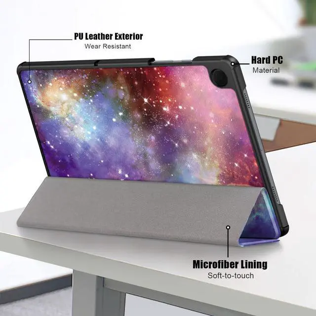 Alt view image 5 of 6 - Smart Case for Samsung Galaxy Tab A9+ 5G Case with Tempered Glass Screen Protector, PU Leather Folio Stand Flip Magnetic Protective Cover for Samsung Galaxy A9 Plus 11" (SM-X210/X216/X218) (Galaxy)