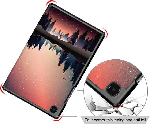Alt view image 3 of 7 - Smart Case for Samsung Galaxy Tab A9+ 5G Case with Tempered Glass Screen Protector, PU Leather Folio Stand Flip Magnetic Protective Cover for Samsung Galaxy A9 Plus 11" (SM-X210/X216/X218) (Dusk)