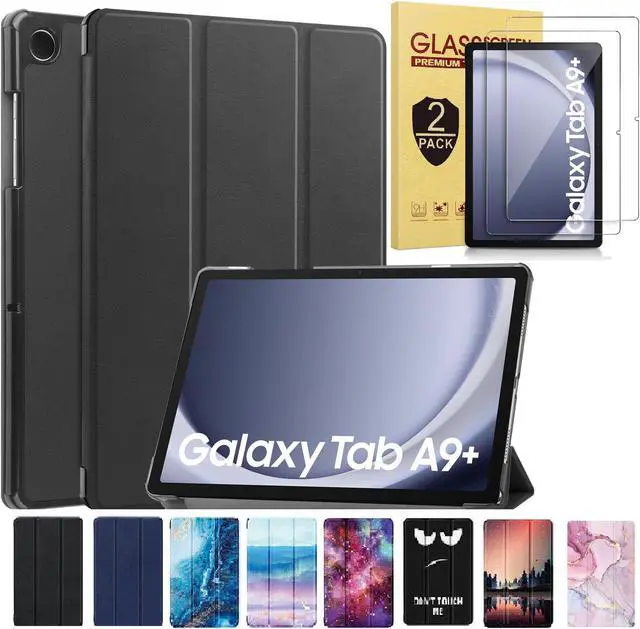 Smart Case for Samsung Galaxy Tab A9+ 5G Case with Tempered Glass
