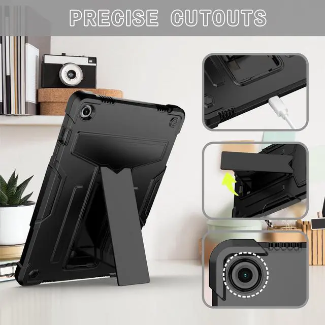 Alt view image 3 of 6 - Case for Samsung Galaxy Tab A9+ 11" Case with Tempered Glass Screen Protector - Dual Layer Shockproof Full-Body Protective Cover with Kickstand for Galaxy Tab A9 Plus 5G 11 Inch (SM-X210/X216/X218U)