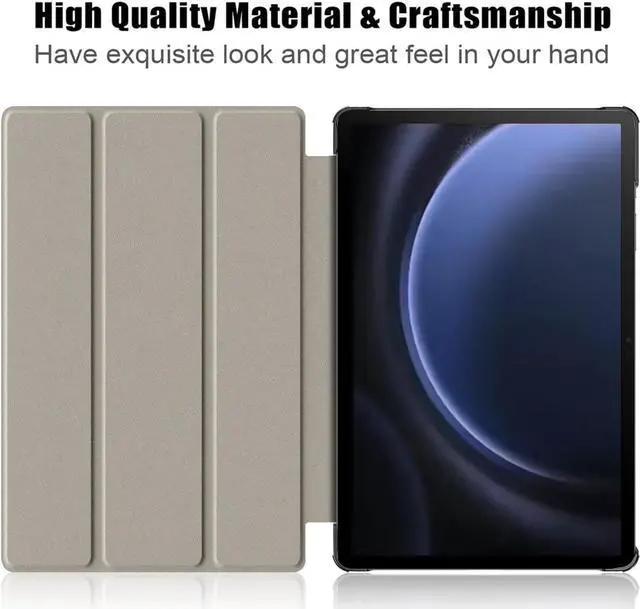 Alt view image 7 of 7 - Tri-Fold Case for Samsung Galaxy Tab S10 FE / S9 / S9 FE 5G - Slim Stand Hard Back Shell Protective Cover with Auto Sleep Wake for Samsung Tab S10 FE 5G / Tab S9 FE 10.9" / Tab S9 11"  (Blue)