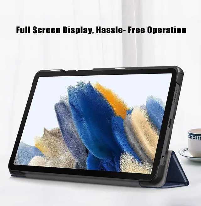 Alt view image 6 of 6 - Galaxy Tab A9 Case 8.7 Inch (SM-X110 / SM-X115 / SM-X117) 2023 Release - Trifold Stand Hard Back Shell Protective Smart Cover with Auto Sleep Wake Case for Smasung Galaxy Tab A9 Tablet 8.7" (Blue)