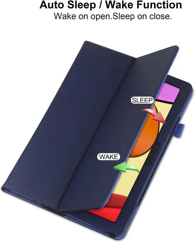 Alt view image 2 of 7 - Case for Samsung Galaxy Tab A9 8.7 inch Tablet 2023 Released - Lightweight Folio Stand Flip Cover PU Leather Auto Sleep Wake Case for Samsung Galaxy Tab A9 (SM-X110/ X115/ X117) 8.7" (Blue)