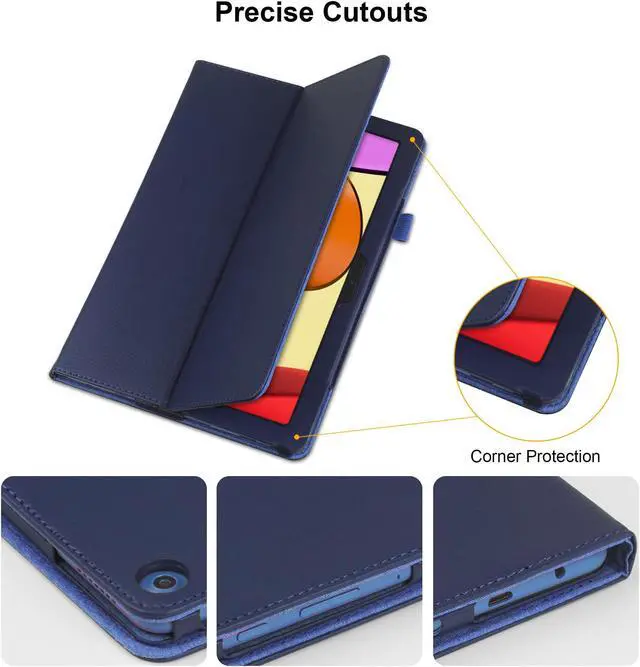 Alt view image 5 of 7 - Case for Samsung Galaxy Tab A9 8.7 inch Tablet 2023 Released - Lightweight Folio Stand Flip Cover PU Leather Auto Sleep Wake Case for Samsung Galaxy Tab A9 (SM-X110/ X115/ X117) 8.7" (Blue)