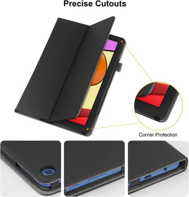 Alt view image 5 of 7 - Case for Samsung Galaxy Tab A9 8.7 inch Tablet 2023 Released- Lightweight Folio Stand Flip Cover PU Leather Auto Sleep Wake Case for Samsung Galaxy Tab A9 (SM-X110/ X115/ X117) 8.7" (Black)