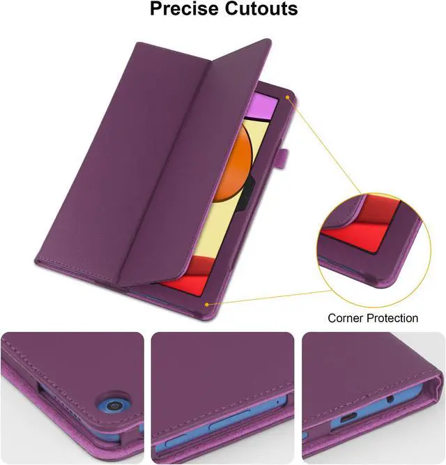 Alt view image 5 of 7 - Case for Samsung Galaxy Tab A9 8.7 inch Tablet 2023 Released- Lightweight Folio Stand Flip Cover PU Leather Auto Sleep Wake Case for Samsung Galaxy Tab A9 (SM-X110/ X115/ X117) 8.7" (Purple