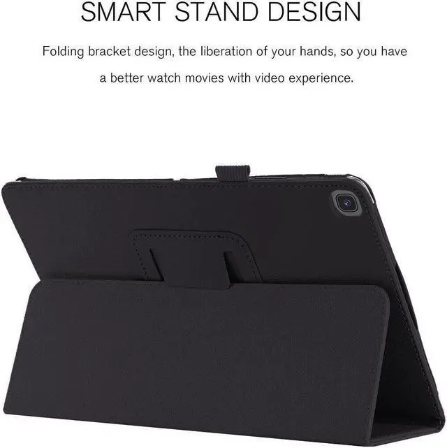 Alt view image 4 of 7 - Galaxy Tab A9 (SM-X110/ SM-X115/ SM-X117) Case with 2PCS Tempered Glass Screen Protector for Samsung Galaxy Tab A9 Tablet 8.7 inch- Magnetic Closure Protective Folio Cover with Auto Sleep Wake (Black)