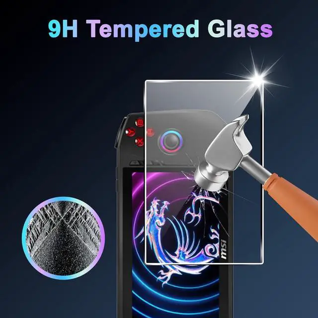 Alt view image 5 of 5 - Screen Protector For MSI Handheld CLAW A1M 7" - Anti Scratch 9H Hardness Tempered Glass Screen Protector (2 Pieces)