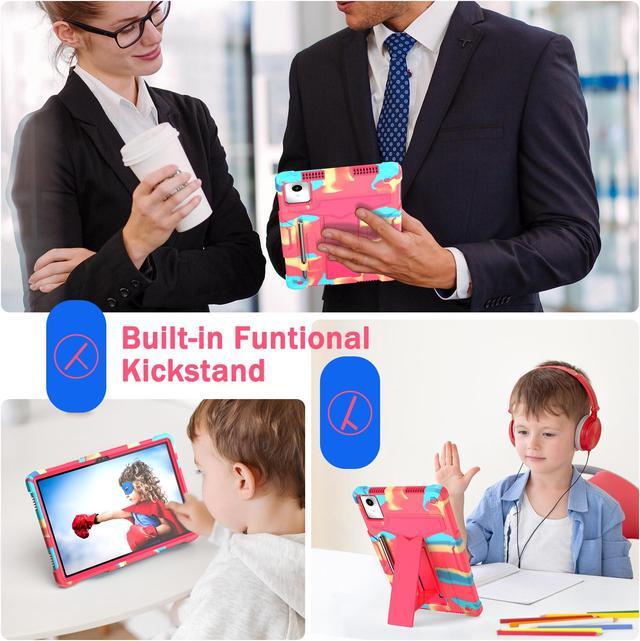 Alt view image 3 of 6 - Case for Lenovo Tab M11 11" Tablet - Lenovo Tab M11 Case with Kickstand Pen Holder Kids Drop Protection Hybrid Shockproof Rugged 3-Layer Protective Cover for Lenovo M11 11 inch (Candy/Pink)