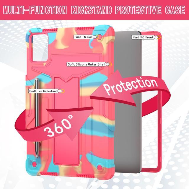 Alt view image 5 of 6 - Case for Lenovo Tab M11 11" Tablet - Lenovo Tab M11 Case with Kickstand Pen Holder Kids Drop Protection Hybrid Shockproof Rugged 3-Layer Protective Cover for Lenovo M11 11 inch (Candy/Pink)