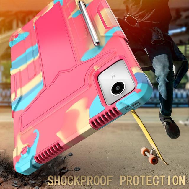 Alt view image 6 of 6 - Case for Lenovo Tab M11 11" Tablet - Lenovo Tab M11 Case with Kickstand Pen Holder Kids Drop Protection Hybrid Shockproof Rugged 3-Layer Protective Cover for Lenovo M11 11 inch (Candy/Pink)