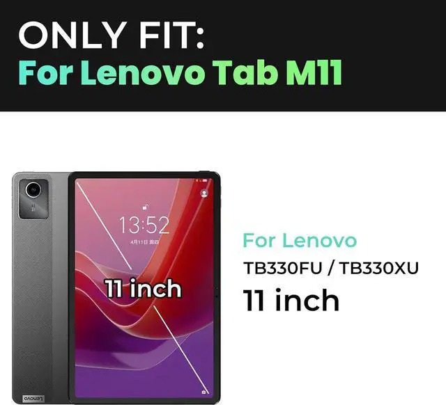 Alt view image 2 of 6 - Elitegadget Lenovo Tab M11 Case with Screen Protector - Slim Folding Stand Cover with Auto Wake/Sleep + 2 Pack Tempered Glass Screen Film Screen Saver for Lenovo Tab M11 11" Tablet 2024 (Pink Marble)