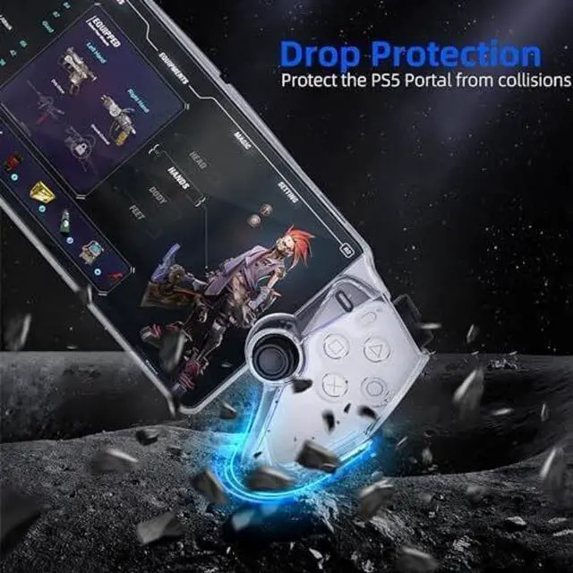 Alt view image 3 of 7 - PS Portal Case Transparent Cover for PlayStation Portal Remote Player,  Hard PC Shell Protective Shockproof Anti-Scratch Skin Case for PlayStation Portal Remote Player PS5 Portal Accessories (Crystal)