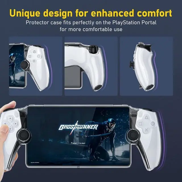 Alt view image 6 of 7 - PS Portal Case Transparent Cover for PlayStation Portal Remote Player,  Hard PC Shell Protective Shockproof Anti-Scratch Skin Case for PlayStation Portal Remote Player PS5 Portal Accessories (Crystal)