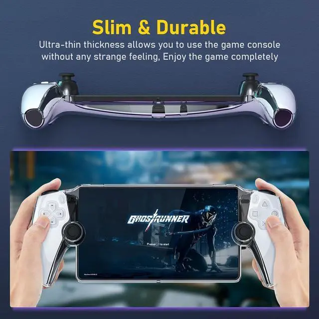 Alt view image 7 of 7 - PS Portal Case Transparent Cover for PlayStation Portal Remote Player,  Hard PC Shell Protective Shockproof Anti-Scratch Skin Case for PlayStation Portal Remote Player PS5 Portal Accessories (Crystal)