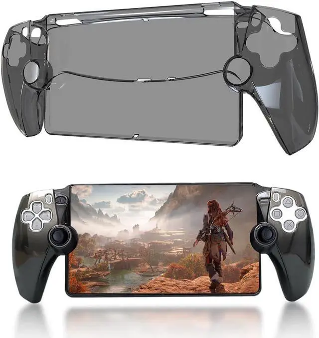 Alt view image 6 of 7 - PS Portal Case Transparent Cover for PlayStation Portal Remote Player,  Hard PC Shell Protective Shockproof Anti-Scratch Skin Case for PlayStation Portal Remote Player PS5 Portal Accessories (Black)