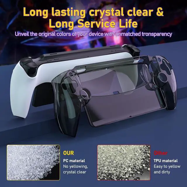 Alt view image 3 of 7 - PS Portal Case Transparent Cover for PlayStation Portal Remote Player,  Hard PC Shell Protective Shockproof Anti-Scratch Skin Case for PlayStation Portal Remote Player PS5 Portal Accessories (Black)