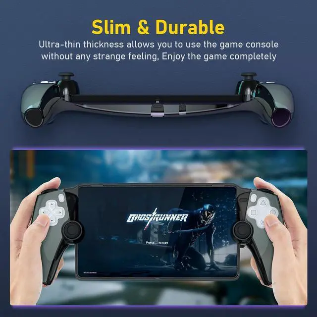 Alt view image 4 of 7 - PS Portal Case Transparent Cover for PlayStation Portal Remote Player,  Hard PC Shell Protective Shockproof Anti-Scratch Skin Case for PlayStation Portal Remote Player PS5 Portal Accessories (Black)