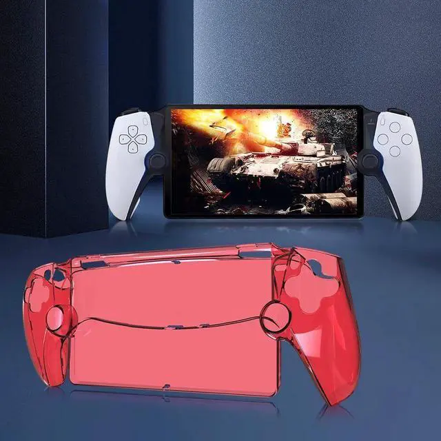 Main image of PS Portal Case Transparent Cover for PlayStation Portal Remote Player,  Hard PC Shell Protective Shockproof Anti-Scratch Skin Case for PlayStation Portal Remote Player PS5 Portal Accessories (Red)