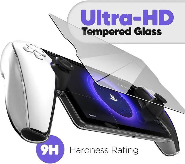Alt view image 7 of 7 - Accessories Bundle for PlayStation Portal Remote Player, Hard PC Clear Cover Protective Case with Tempered Glass Screen Protector for PS Portal (Clear)