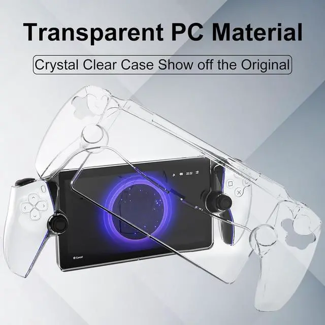 Alt view image 5 of 7 - Accessories Bundle for PlayStation Portal Remote Player, Hard PC Clear Cover Protective Case with Tempered Glass Screen Protector for PS Portal (Clear)