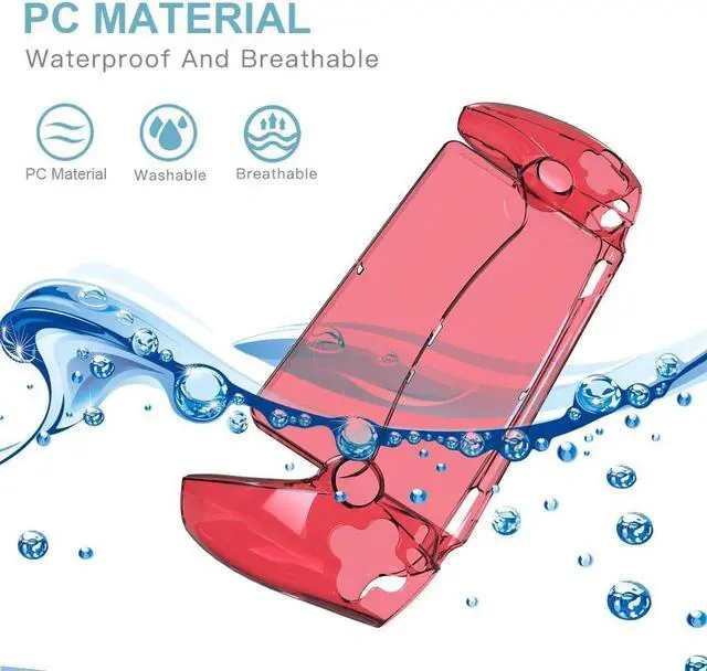 Alt view image 3 of 7 - Accessories Bundle for PlayStation Portal Remote Player, Hard PC Clear Cover Protective Case with Tempered Glass Screen Protector for PS Portal (Red)