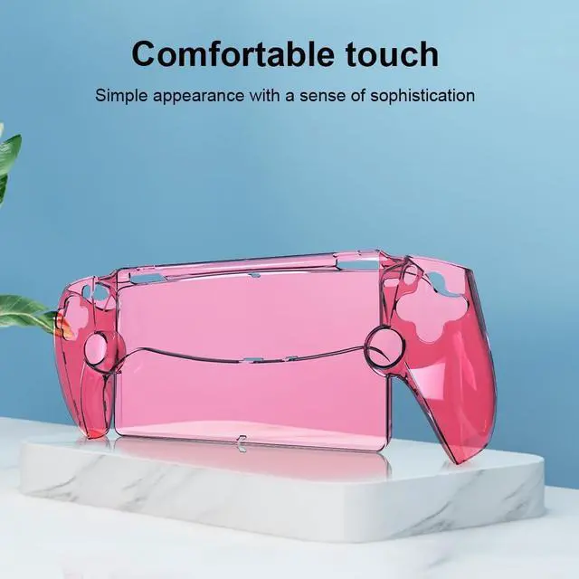 Alt view image 6 of 7 - Accessories Bundle for PlayStation Portal Remote Player, Hard PC Clear Cover Protective Case with Tempered Glass Screen Protector for PS Portal (Red)