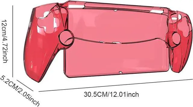 Alt view image 7 of 7 - Accessories Bundle for PlayStation Portal Remote Player, Hard PC Clear Cover Protective Case with Tempered Glass Screen Protector for PS Portal (Red)