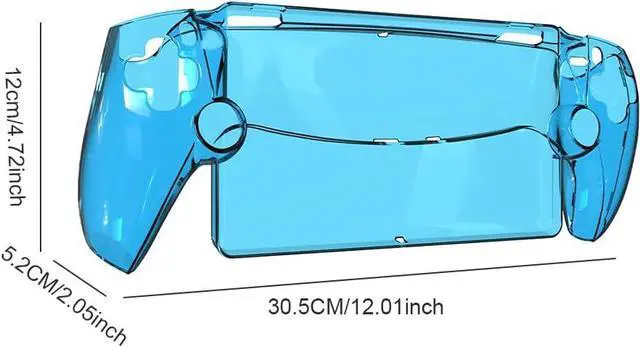 Alt view image 6 of 6 - Accessories Bundle for PlayStation Portal Remote Player, Hard PC Clear Cover Protective Case with Tempered Glass Screen Protector for PS Portal (Blue)