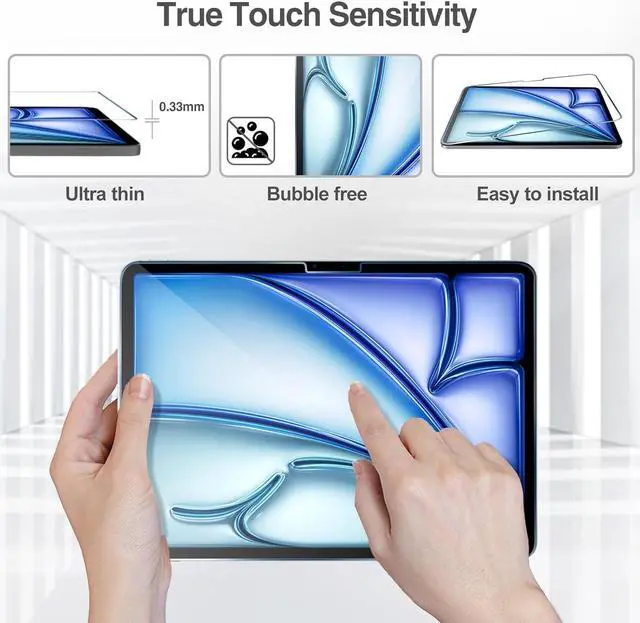 Alt view image 4 of 7 - (2 Pack) Screen Protector for Apple iPad Air 11 Inch M3/M2 - 9H Tempered Glass Film, Apple Pencil Compatible and Case Friendly, Ultra Clear Glass Film for 11" iPad Air 7th/6th Generation 2025/2024