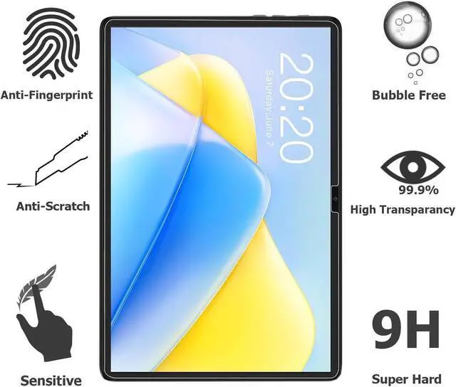 Alt view image 4 of 6 - anicestore 2-Pack Glass Screen Protector For VORTEX T10M Pro Tablet 10.1 Inch Tablet - Tempered Glass Film High Definition 9H Hardness