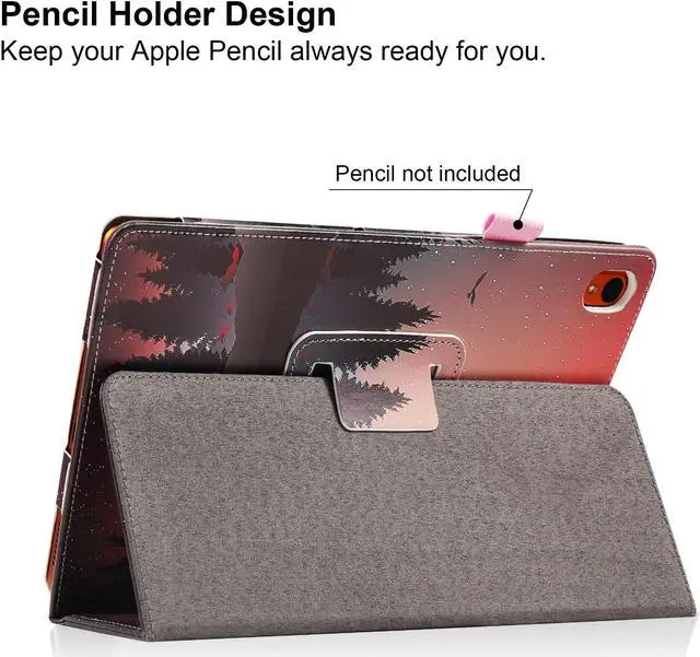 Alt view image 3 of 6 - anicestore Case for ONN 8 Inch Tablet (2024 Model) Gen 4 - Slim Lightweight Folio PU Leather Folding Stand Cover Auto Sleep & Wake Case for 2024 Onn Surf 8" Kids Tablet + 1 Random Stylus (Forest Dusk)