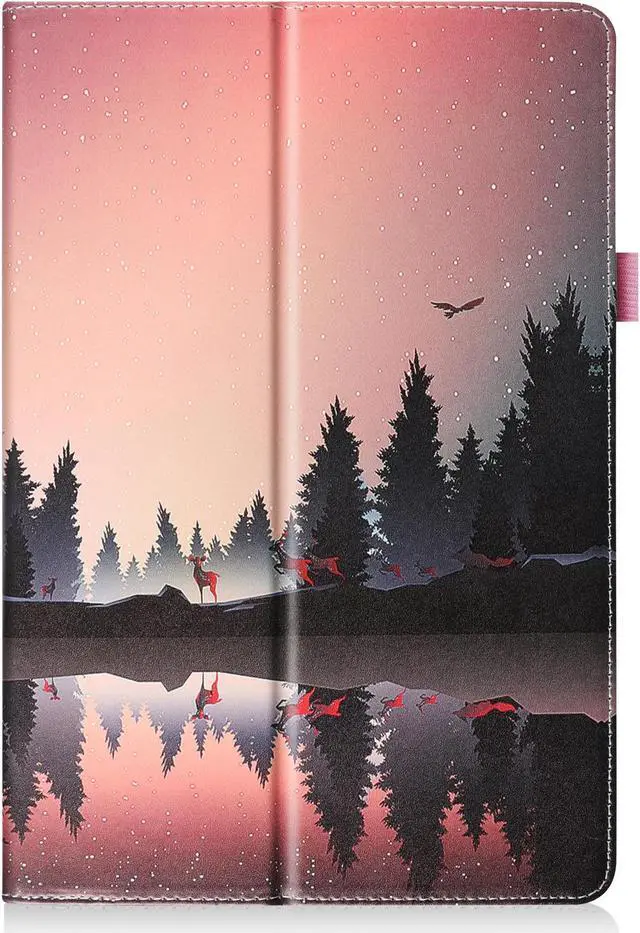 Alt view image 5 of 6 - anicestore Case for ONN 8 Inch Tablet (2024 Model) Gen 4 - Slim Lightweight Folio PU Leather Folding Stand Cover Auto Sleep & Wake Case for 2024 Onn Surf 8" Kids Tablet + 1 Random Stylus (Forest Dusk)