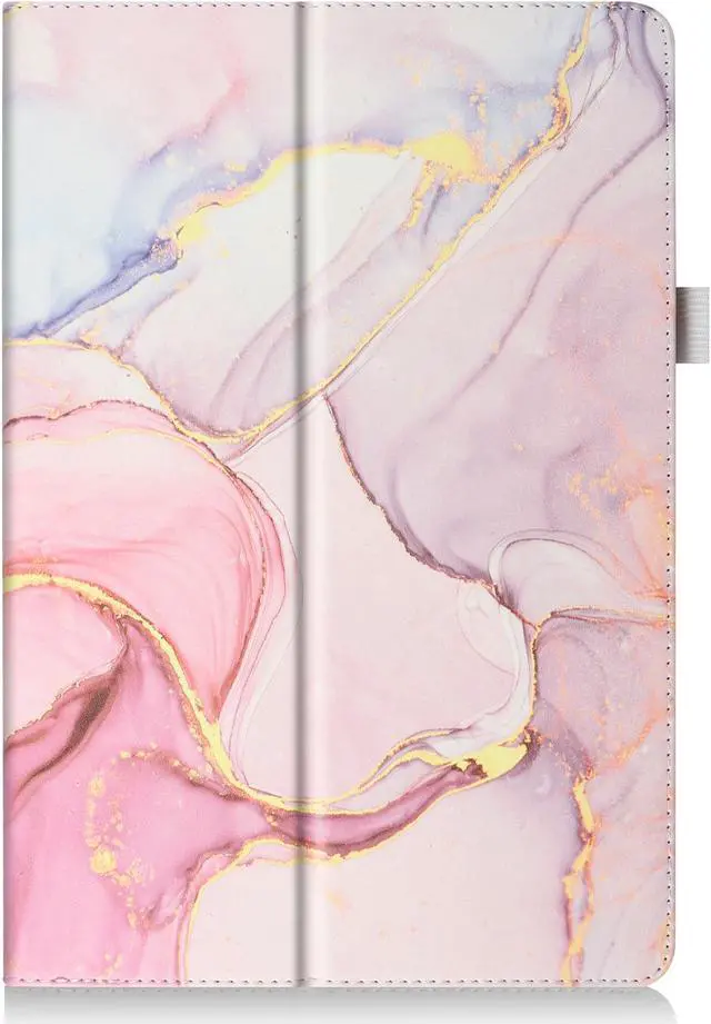 Alt view image 5 of 6 - anicestore Case for ONN 8 Inch Tablet (2024 Model) Gen 4 - Slim Lightweight Folio PU Leather Folding Stand Cover Auto Sleep & Wake Case for 2024 Onn Surf 8" Kids Tablet + 1 Random Stylus (Pink Marble)