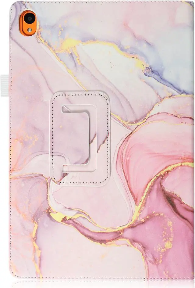Alt view image 4 of 6 - anicestore Case for ONN 8 Inch Tablet (2024 Model) Gen 4 - Slim Lightweight Folio PU Leather Folding Stand Cover Auto Sleep & Wake Case for 2024 Onn Surf 8" Kids Tablet + 1 Random Stylus (Pink Marble)