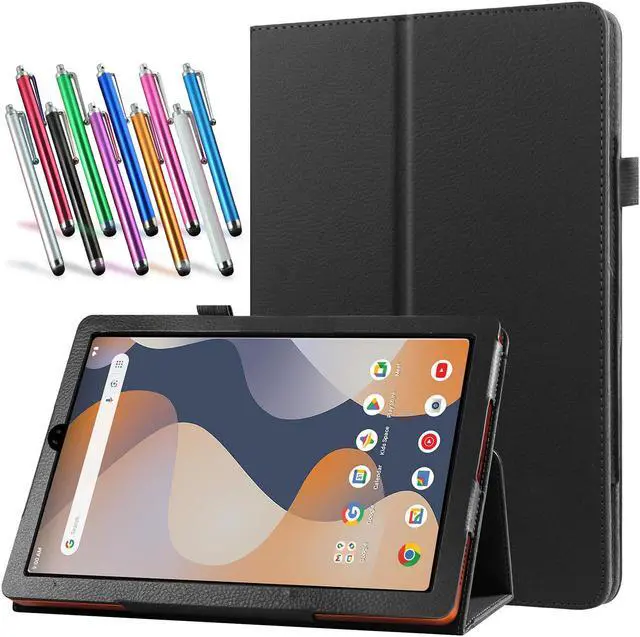 Main image of anicestore Case for ONN 7 Inch Tablet (2024 Model) Gen 4 - Slim Lightweight Folio PU Leather Folding Stand Cover Auto Sleep & Wake Case for 2024 Onn Surf 7" Kids Tablet + 1 Random Stylus (Black)