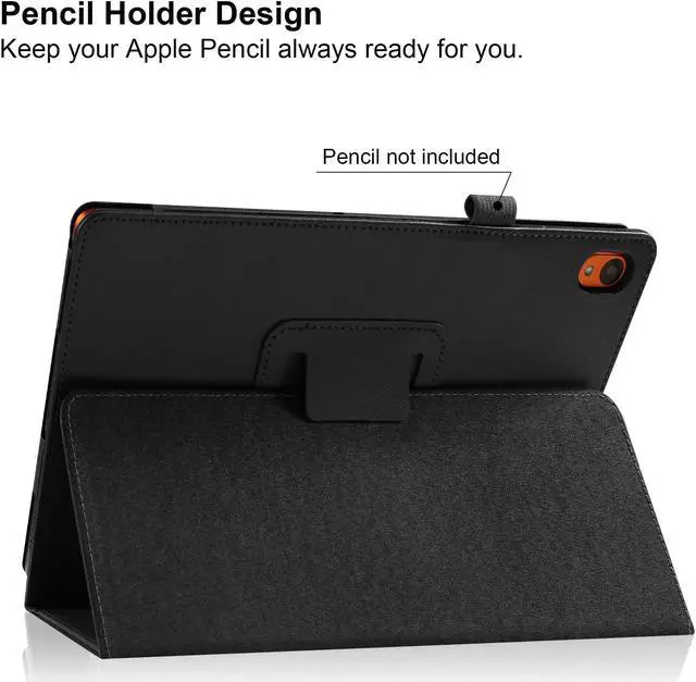 Alt view image 3 of 6 - anicestore Case for ONN 7 Inch Tablet (2024 Model) Gen 4 - Slim Lightweight Folio PU Leather Folding Stand Cover Auto Sleep & Wake Case for 2024 Onn Surf 7" Kids Tablet + 1 Random Stylus (Black)