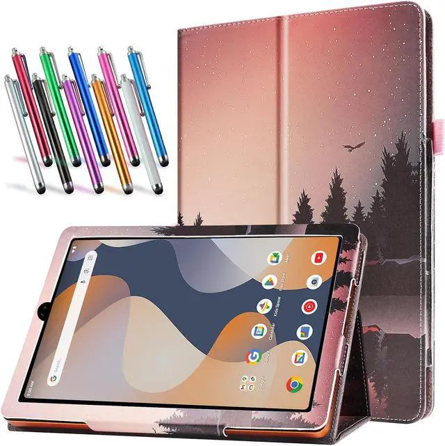 Main image of anicestore Case for ONN 7 Inch Tablet (2024 Model) Gen 4 - Slim Lightweight Folio PU Leather Folding Stand Cover Auto Sleep & Wake Case for 2024 Onn Surf 7" Kids Tablet + 1 Random Stylus (Forest Dusk)