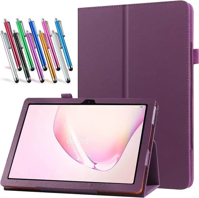 Main image of anicestore Case for ONN 10.1 Inch Tablet (2024 Model) Gen 4 - Slim Lightweight Folio PU Leather Folding Stand Cover Auto Sleep & Wake Case for 2024 Onn Surf 10.1" Kids Tablet + 1 Stylus (Purple)