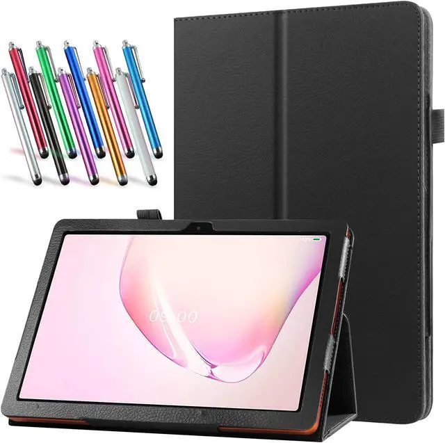 Main image of anicestore Case for ONN 10.1 Inch Tablet (2024 Model) Gen 4 - Slim Lightweight Folio PU Leather Folding Stand Cover Auto Sleep & Wake Case for 2024 Onn Surf 10.1" Kids Tablet + 1 Stylus (Black)