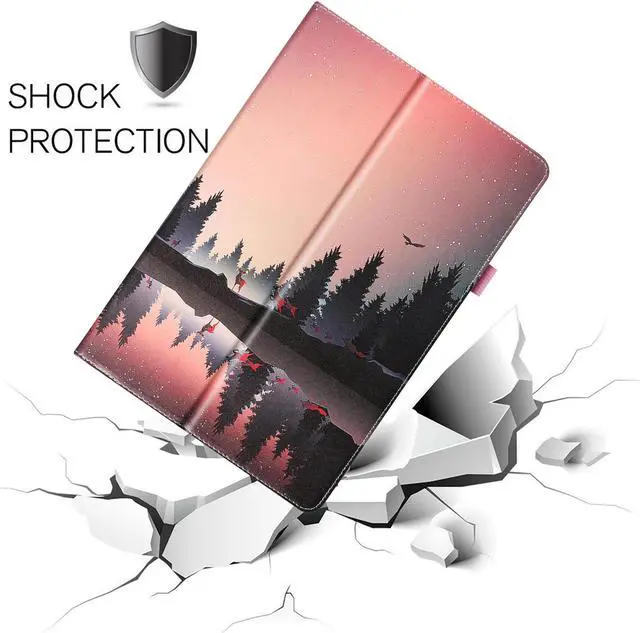Alt view image 7 of 7 - anicestore Case for ONN 8" (2024 Model) with Screen Protector - Onn 8 inch Tablet Case (Gen 4) 2024 Folio Stand Cover Support Auto Wake/Sleep PU Leather Case with 2PCS Tempered Glass (Forest Dusk)