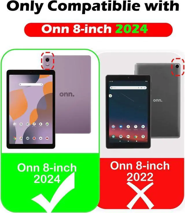 Alt view image 2 of 7 - anicestore Case for ONN 8" (2024 Model) with Screen Protector - Onn 8 inch Tablet Case (Gen 4) 2024 Folio Stand Cover Support Auto Wake/Sleep PU Leather Case with 2PCS Tempered Glass (Forest Dusk)