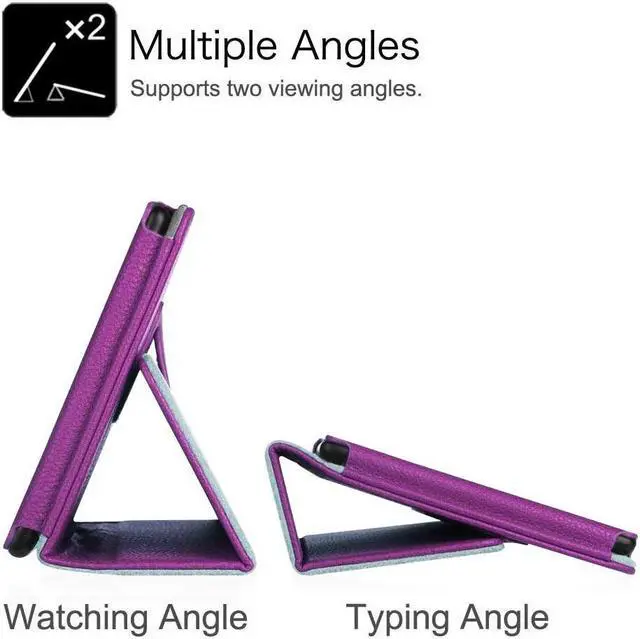 Alt view image 6 of 7 - anicestore Case for ONN 8" (2024 Model) with Screen Protector - Onn 8 inch Tablet Case (Gen 4) 2024 Folio Stand Cover Support Auto Wake/Sleep PU Leather Case with 2PCS Tempered Glass (Purple)