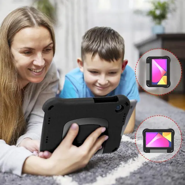 Alt view image 7 of 7 - anicestore TCL Tab 8 LE (9137w) Case / Tab 8 WiFi (9132x) Case for Kids - EVA Lightweight Shockproof Kids Friendly Cover with Handle Kickstand Case for TCL Tab 8 LE / TCL Tab 8 WiFi + 1 Stylus (Black)