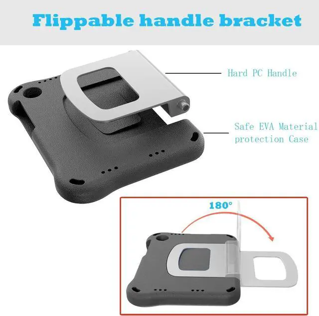 Alt view image 5 of 7 - anicestore TCL Tab 8 LE (9137w) Case / Tab 8 WiFi (9132x) Case for Kids - EVA Lightweight Shockproof Kids Friendly Cover with Handle Kickstand Case for TCL Tab 8 LE / TCL Tab 8 WiFi + 1 Stylus (Black)