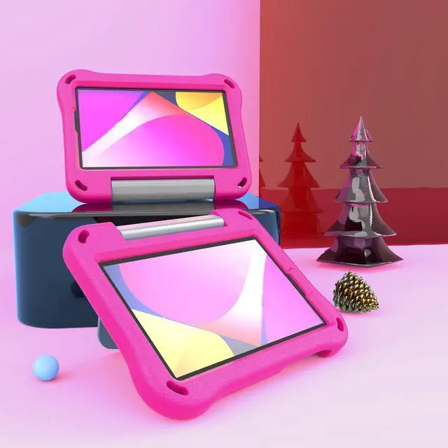 Alt view image 6 of 7 - anicestore TCL Tab 8 LE (9137w) Case / Tab 8 WiFi (9132x) Case for Kids - EVA Lightweight Shockproof Kids Friendly Cover with Handle Kickstand Case for TCL Tab 8 LE / TCL Tab 8 WiFi + 1 Stylus (Pink)