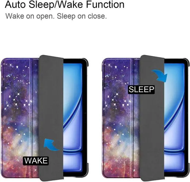 Alt view image 5 of 7 - anicestore Case for iPad Air 11 Inch (M3/M2) - Slim Lightweight Protective Shell Case Auto Sleep/Wake Trifold Stand Cover for iPad Air 11"/10.9" (7th/6th/5th/4th Gen) 2025/2024/2022/2020 (Galaxy)